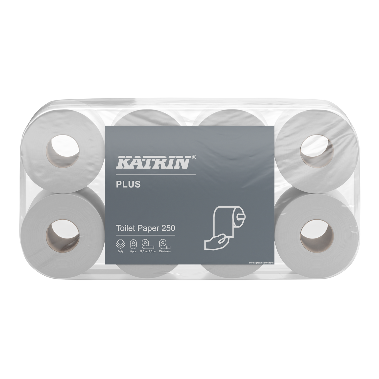 Katrin 11711 | Toilettenpapier 3-lagig, Zellstoff, 250 Blatt