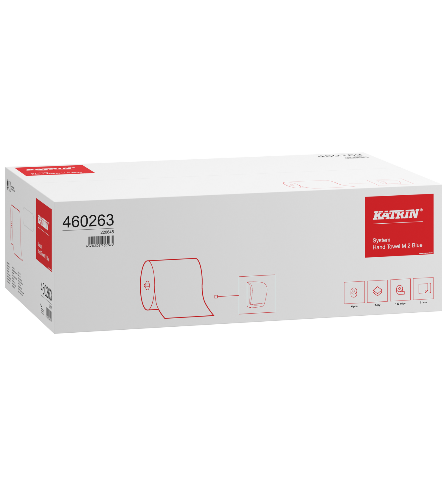 Katrin System M 580 Papierhandtuchrolle 2-lagig 130m blau