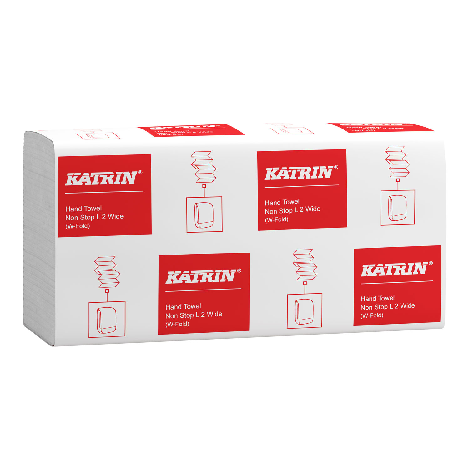 Katrin W-Falz Falthandtücher Non Stop L Wide 120 Blatt 2-lagig, Handy Pack