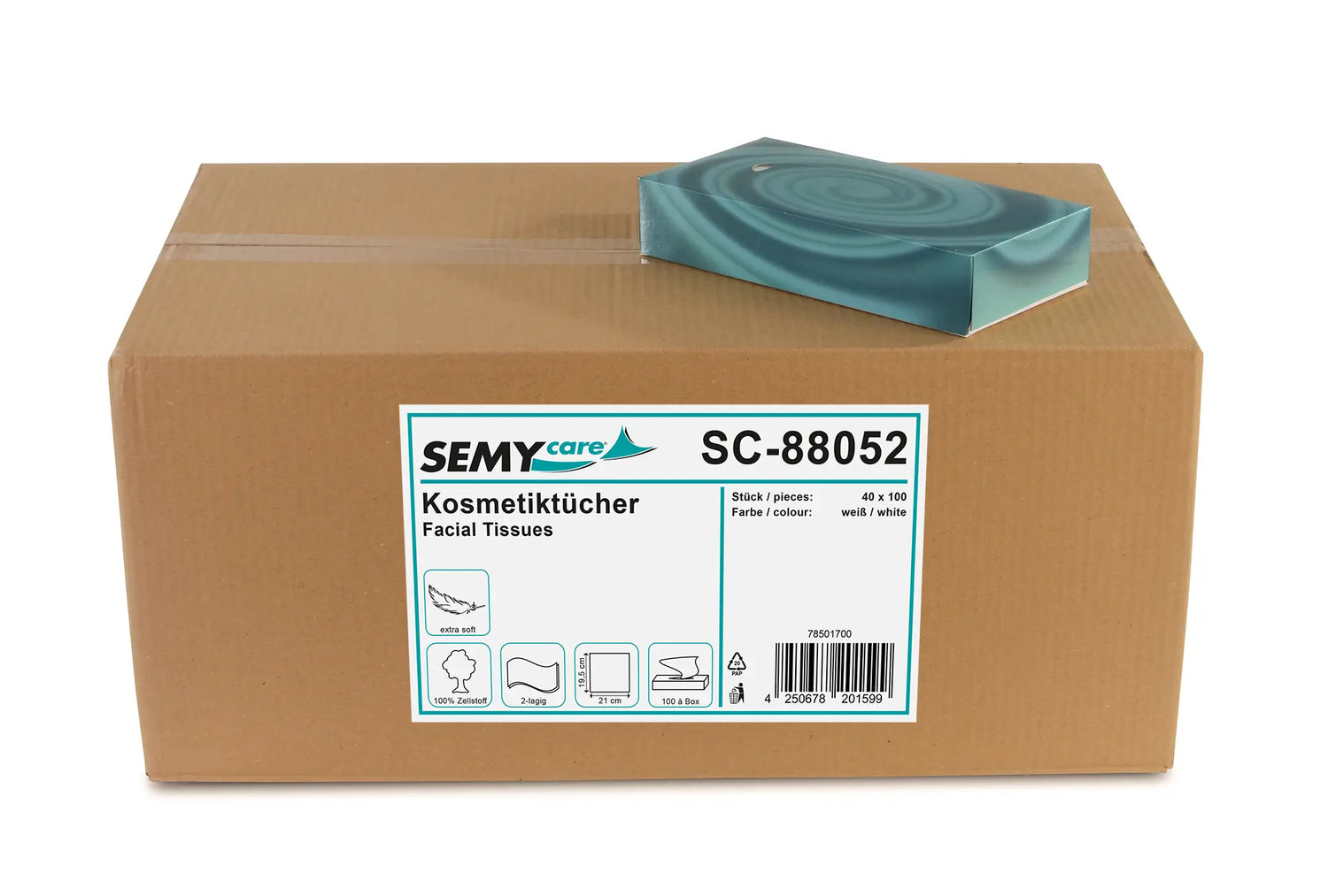 SemyCare Kosmetiktücher, 2-lagig, 100er Box