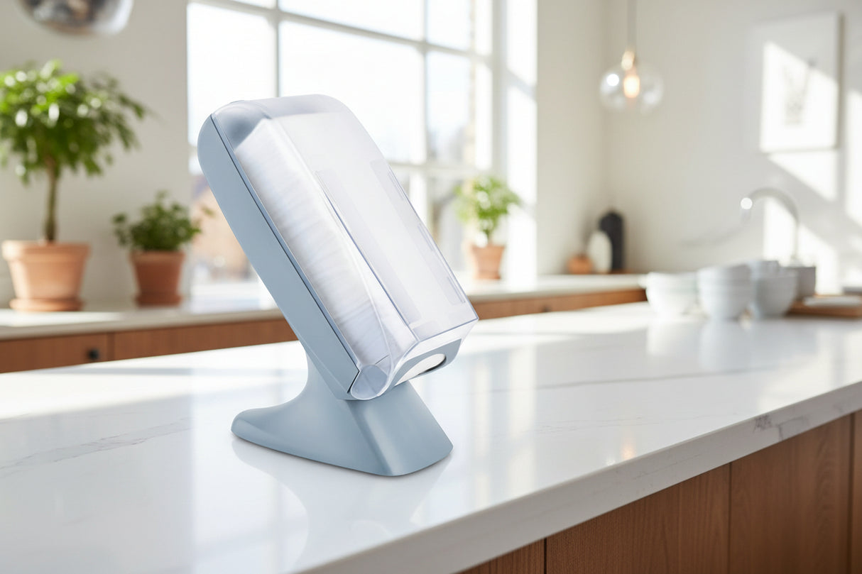Table dispenser for V-fold napkins