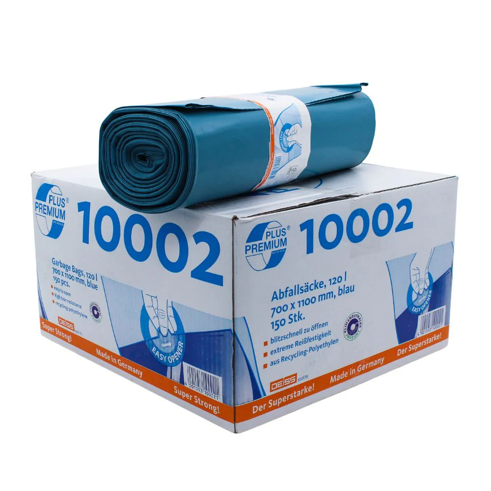 DEISS Premium Plus® extrem reissfest, Schwerlast Abfallsäcke 10002, 120 Liter