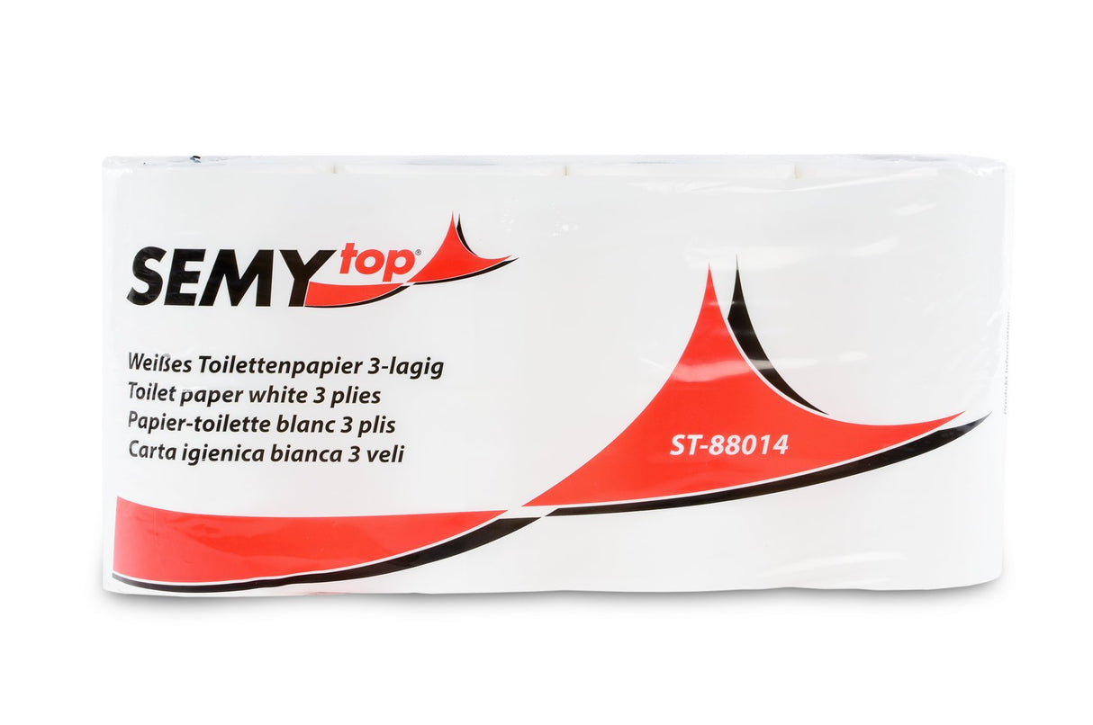 SemyTop Toilettenpapier, 3-lagig, weiss, 56 Rollen