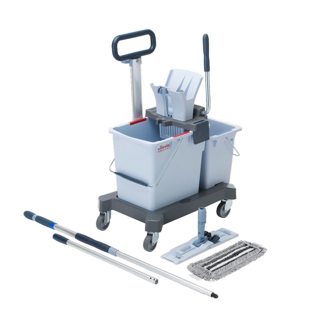 Vileda Professional UltraSpeed Pro Doppelfahreimer Ready-to-Go Set, r-Trio Max