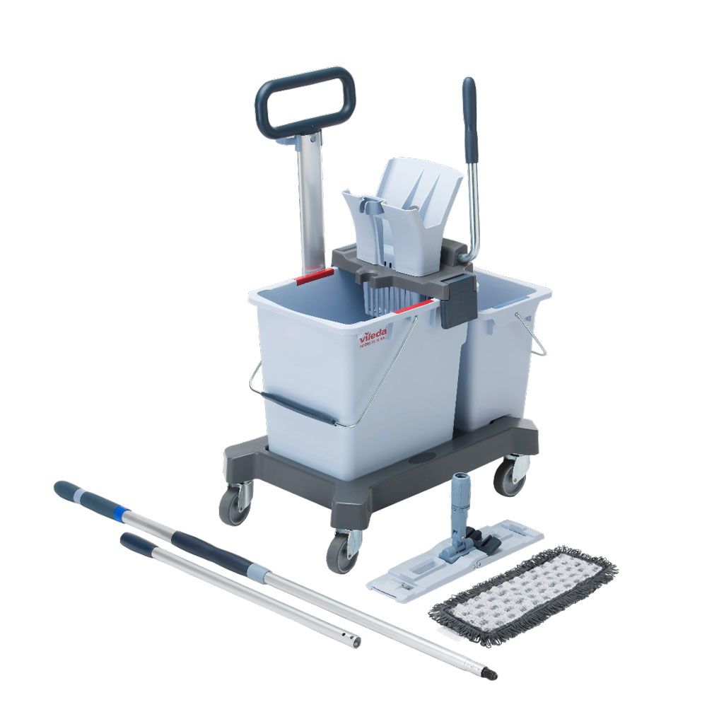 Vileda Professional UltraSpeed Pro Doppelfahreimer Ready-to-Go Set, r-MicroSpeed Max