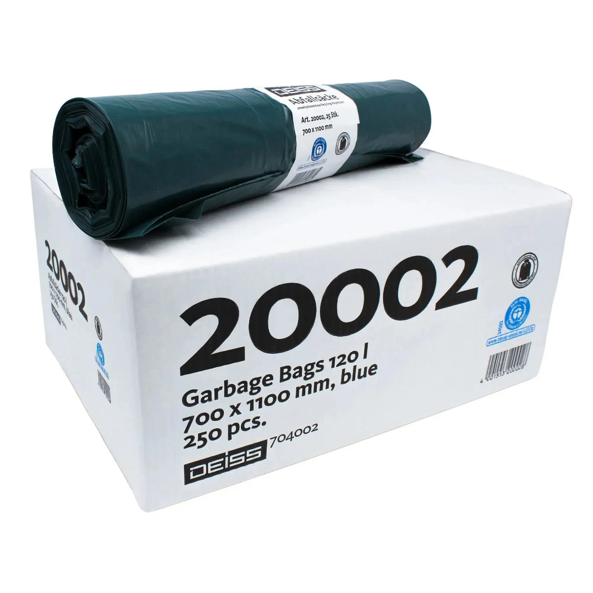 DEISS 20002 Der blaue Engel Abfallsäcke 120 Liter - Hygienico