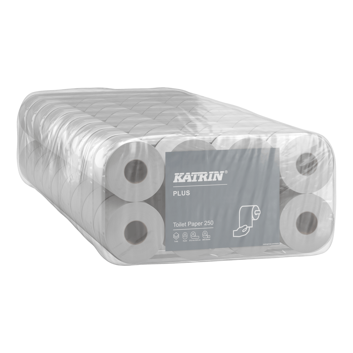 Katrin 11711 | Toilettenpapier 3 - lagig, Zellstoff, 250 Blatt - Hygienico