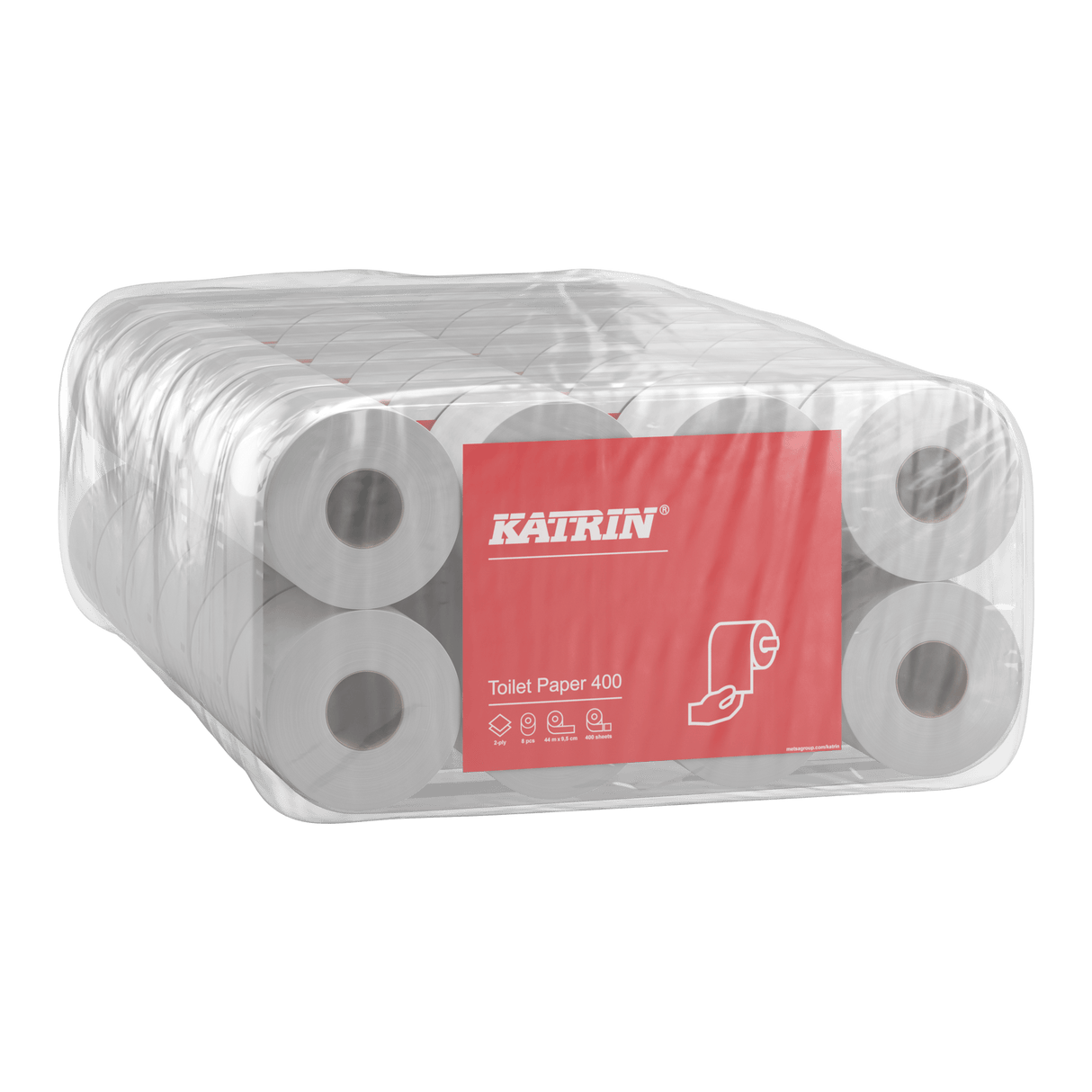 Katrin 14293 | Toilettenpapier 2 - lagig, Zellstoff, 400 Blatt - Hygienico
