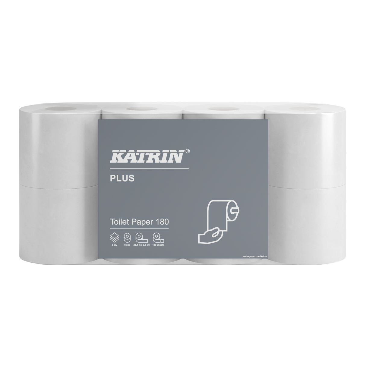 Katrin 87709 | Toilettenpapier 3-lagig, Zellstoff, 180 Blatt