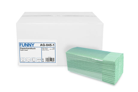 Funny Papierhandtuch C - Falz, 1 - lagig, recycling grün, 22.5 x 31 cm - Hygienico