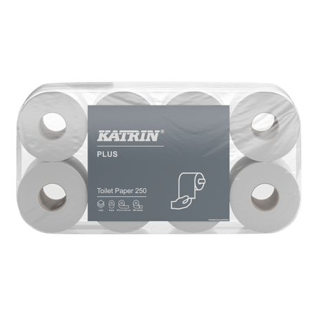 Katrin 11711 | Toilettenpapier 3 - lagig, Zellstoff, 250 Blatt - Hygienico