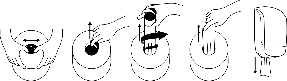Katrin 55227 | Centerfeed Mehrzweck - Handtuchrolle M, 180 m, 600 Blatt, 2 - lagig - Hygienico