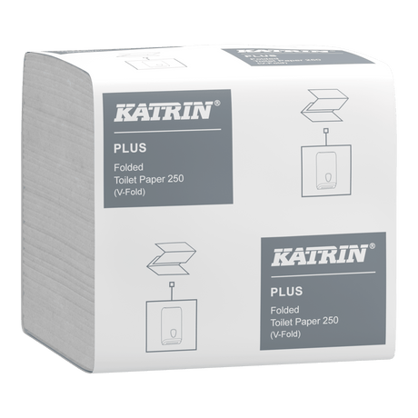 Katrin 56156 | Toilettenpapier Einzelblatt 2 - lagig, Zellstoff, 250 Blatt - Hygienico