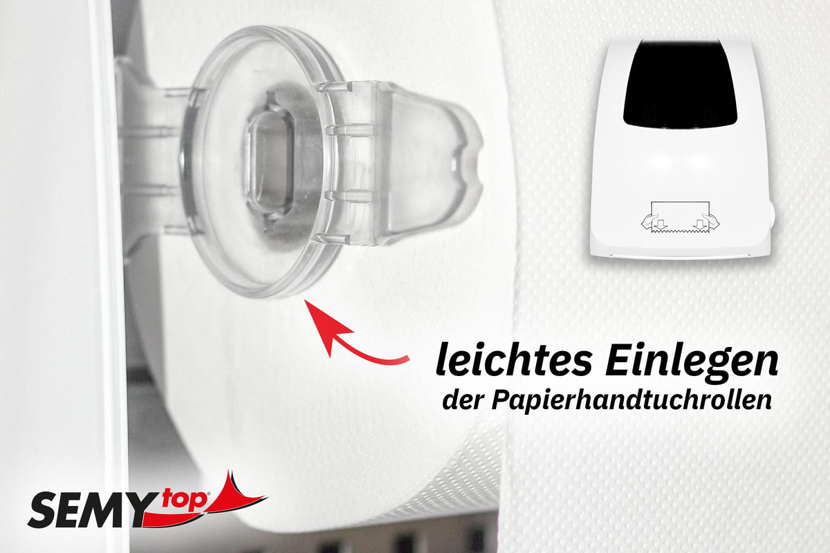 SemyTop Handtuchrollenspender Autocut für 20cm Rollenbreite, weiss - Hygienico