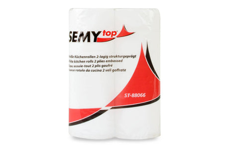 SemyTop Küchenrolle, 2 - lagig, hochweiss, 100% Zellstoff - 24 x 2 Rollen - Hygienico