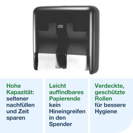 Tork OptiServe® Dispenser for Coreless Toilet Paper 4 Rolls Elevation T7